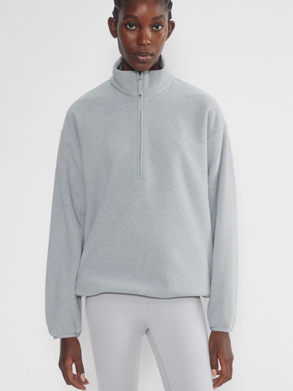 Aritzia Golden Light Gray Fleece Pullover - Picture 1 of 3